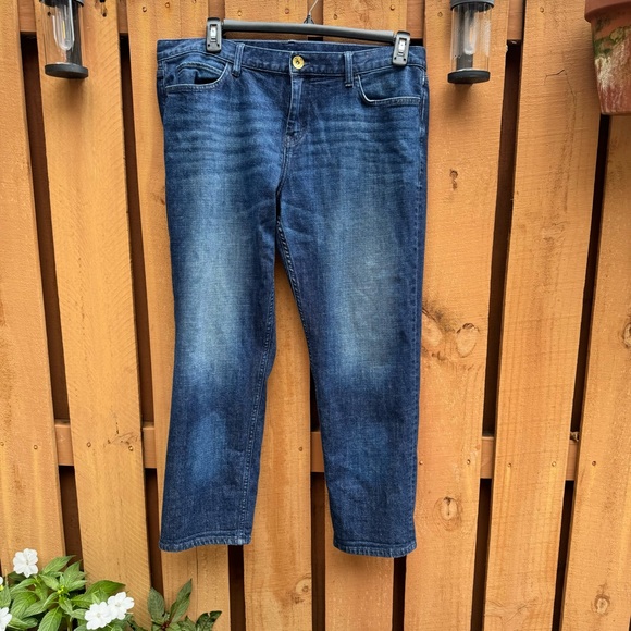 BANANA REPUBLIC. Blue Slim Boyfriend Jeans. Side 32. Unisex. Five Pocket… - Picture 3 of 11